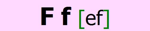 English alphabet F f