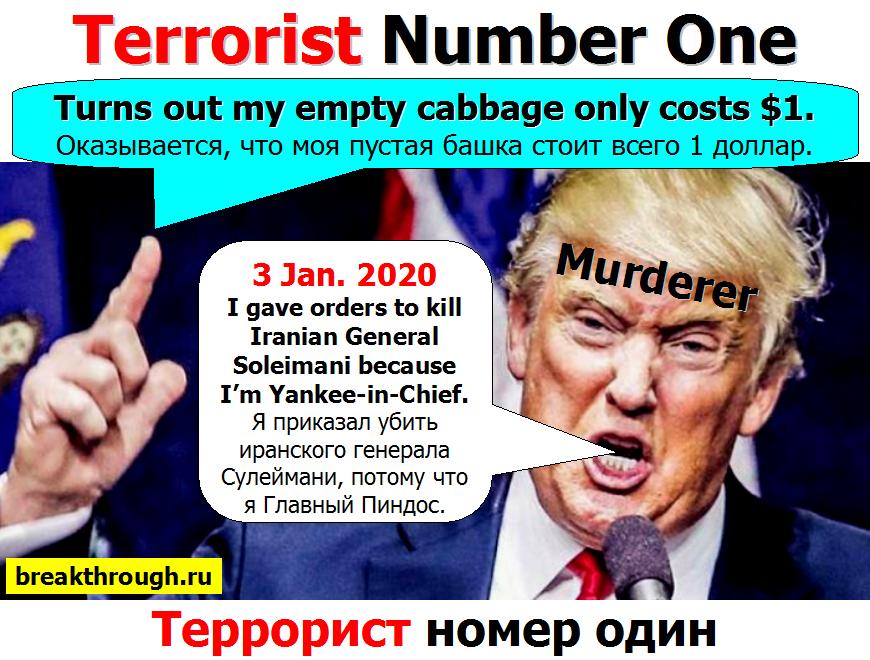 Террорист 21 века номер один Дональд Трамп